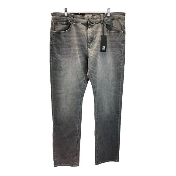 NEW with tags Dl1961 x J Hilburn‎ Gray Denim slim straight smart denim 38/36 - Picture 1 of 11